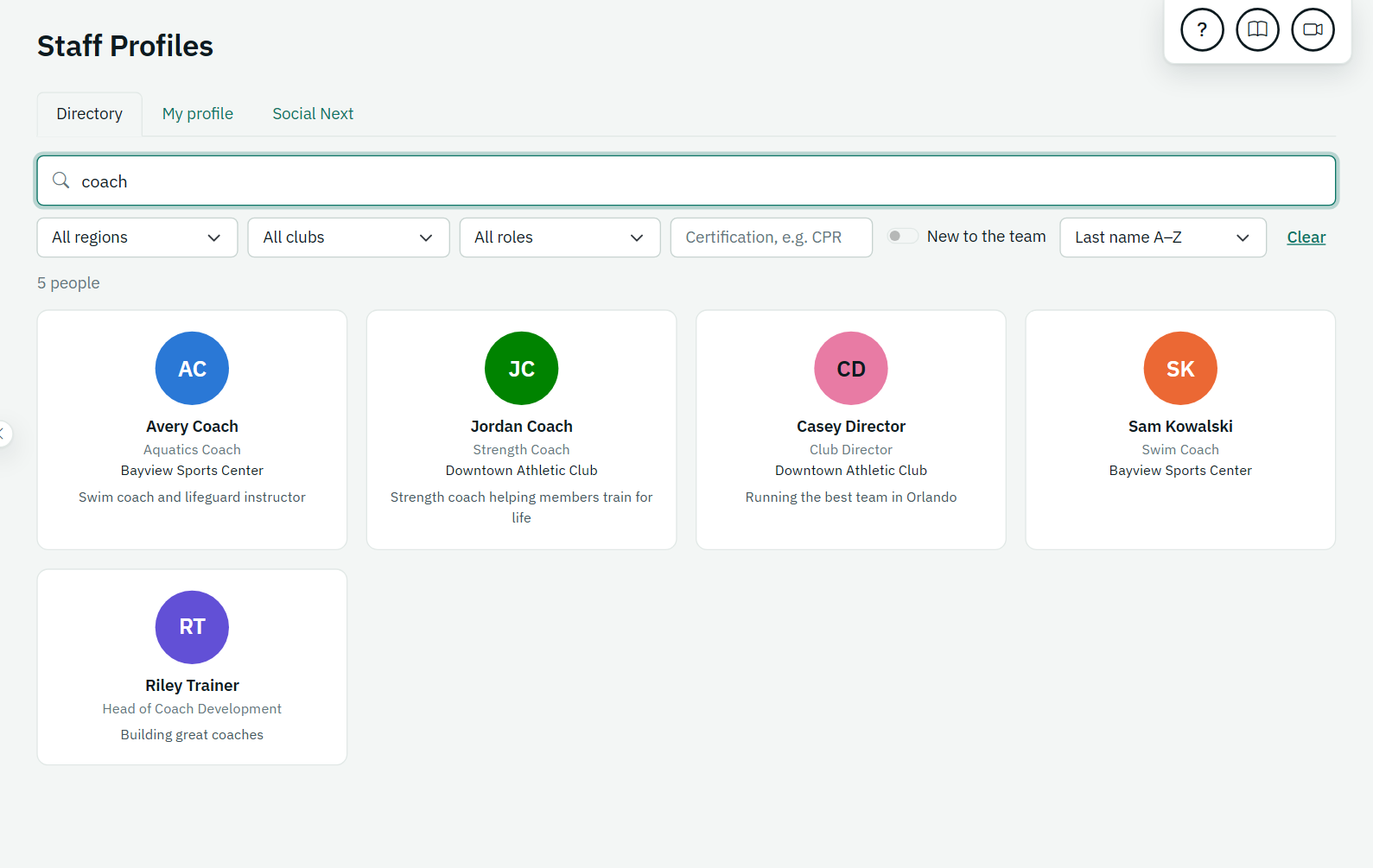 Staff directory: a screen from kanopySIS